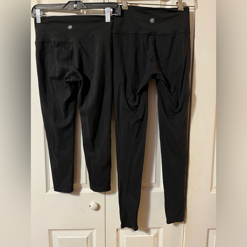 Athleta Body Women’s Black Leggings Bundle of Two Full Length/Capri XS